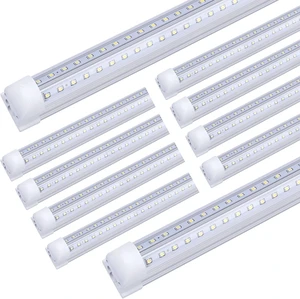 LED Shop Light 4FT 10 Pack, 40W 5400LM 6000K Linkable Warehouse Light Fixtures, T8 V Shape High Output Clear Cover Plug and Play, 4 Foot LED Garage Light for Basement LED Shop Light 4FT 10 Pack, 40W 5400LM 6000K Linkable Warehouse Light Fixtures, T8 V Shape High Output Clear Cover Plug and Play, 4 Foot LED Garage Light for Basement
