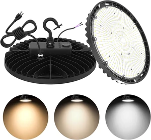 UFO LED High Bay Light 150W 120W 90W Adjustable High Bay LED Shop Lights 4500K 5000K 5700K Tunable 0-10V Dimmable for Warehouse Garage ETL Listed AC100-277V (2 Pack) UFO LED High Bay Light 150W 120W 90W Adjustable High Bay LED Shop Lights 4500K 5000K 5700K Tunable 0-10V Dimmable for Warehouse Garage ETL Listed AC100-277V (2 Pack)