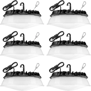 6 Pack 155W UFO LED High Bay Light with Reflector 22,500lm 5000K LED High Bay Lights AC110-277V 5' Cable with Plug Waterproof UFO Lights for Garage Shop Gym Warehouse ETL Listed 6 Pack 155W UFO LED High Bay Light with Reflector 22,500lm 5000K LED High Bay Lights AC110-277V 5' Cable with Plug Waterproof UFO Lights for Garage Shop Gym Warehouse ETL Listed