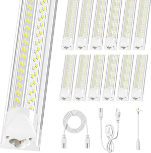 ELEKICO 12 Pack Super Bright 100w 8ft Led Shop Light, 15000lm 5000k V Shape 8' Led Shop Lights 8ft, Linkable 96" 8 Foot Shop Lights for Garage Workshop Shop Warehouse Lighting ELEKICO 12 Pack Super Bright 100w 8ft Led Shop Light, 15000lm 5000k V Shape 8' Led Shop Lights 8ft, Linkable 96" 8 Foot Shop Lights for Garage Workshop Shop Warehouse Lighting