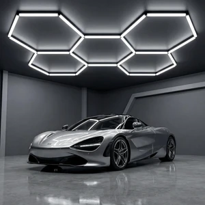 Hexagon Garage Lights 240W 28800LM - 24 Pack Super Bright LED Honeycomb Ceiling Lights for Garage, Workshop, Gym, Car Detailing, Barber & Auto Shops Hexagon Garage Lights 240W 28800LM - 24 Pack Super Bright LED Honeycomb Ceiling Lights for Garage, Workshop, Gym, Car Detailing, Barber & Auto Shops