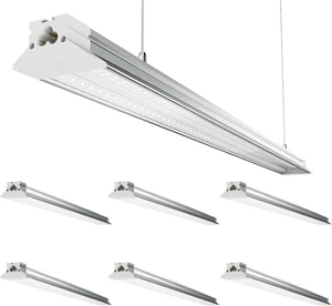 Linkable LED Shop Lights 4FT 6 Pack 50W 6500K Hanging 7000LM Linkable LED Shop Lights 4FT 6 Pack 50W 6500K Hanging 7000LM