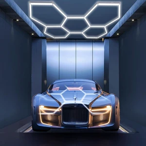 Hexagon Garage Lights, 5-Grid LED Hexagon Lights, 192W 21000LM 7000K Hexagon Garage Lights, 5-Grid LED Hexagon Lights, 192W 21000LM 7000K