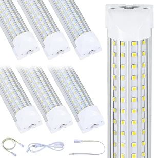 (6-Pack), 8FT LED Shop Light, Super Bright 120W Shop Lights, 19800LM 5000K 8 Foot Led Lights, Linkable 96" Shop Lights Lighting for Garage with Plug, U Shape T8 8' Led Light Fixtures (6-Pack), 8FT LED Shop Light, Super Bright 120W Shop Lights, 19800LM 5000K 8 Foot Led Lights, Linkable 96" Shop Lights Lighting for Garage with Plug, U Shape T8 8' Led Light Fixtures