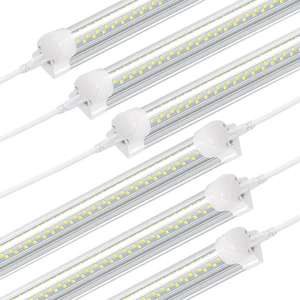 SZSKYING 10 Pack 8FT LED Shop Light, 120W 12000LM 6500K Daylight White, T8 Integrated Tube V-Shape, 96 Four Rows High Output, Linkable 8 Foot LED Light Fixture, Garage Lighting Plug in Non-Dimmable SZSKYING 10 Pack 8FT LED Shop Light, 120W 12000LM 6500K Daylight White, T8 Integrated Tube V-Shape, 96 Four Rows High Output, Linkable 8 Foot LED Light Fixture, Garage Lighting Plug in Non-Dimmable