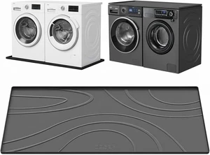 Washing Machine Drain Pan Silicone mat 54x26.5 Inch Waterproof Washer Drip Tray, Anti-Vibration Soft Mat for Under Dryer or Washer, Floor Leak Protector for Laundry Room (Gray, 53.5"*26.8") Washing Machine Drain Pan Silicone mat 54x26.5 Inch Waterproof Washer Drip Tray, Anti-Vibration Soft Mat for Under Dryer or Washer, Floor Leak Protector for Laundry Room (Gray, 53.5"*26.8")