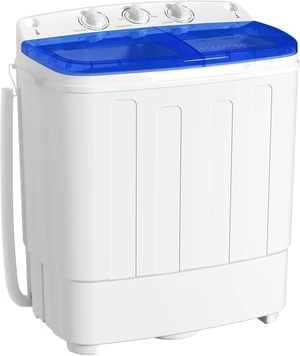 INTERGREAT Portable Washing Machine, 25.4lbs Twin Tub Portable Washer with Spin Cycle and Dryer, Semi-automatic Washer Machine Combo for Dorms, Apartments, Blue INTERGREAT Portable Washing Machine, 25.4lbs Twin Tub Portable Washer with Spin Cycle and Dryer, Semi-automatic Washer Machine Combo for Dorms, Apartments, Blue