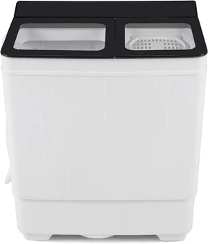 COSTWAY 26Lbs Portable Washing Machine with Built-in Drain Pump, Black COSTWAY 26Lbs Portable Washing Machine with Built-in Drain Pump, Black