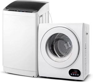 ROVSUN 1.5CuFt Portable Clothes Dryer and 17.8LBS Full-Automatic Washing Machine Set, Compact Laundry Washer and Dryer Combo Set with Stainless Steel Inner Tub, for Apartment, Dorms, Home ROVSUN 1.5CuFt Portable Clothes Dryer and 17.8LBS Full-Automatic Washing Machine Set, Compact Laundry Washer and Dryer Combo Set with Stainless Steel Inner Tub, for Apartment, Dorms, Home
