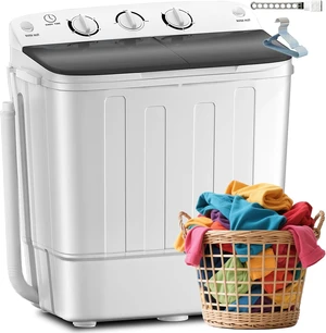 Erivess Portable Twin Tub Washing Machine, Buy 1(washer) Get 1(Dry Rack) Erivess Portable Twin Tub Washing Machine, Buy 1(washer) Get 1(Dry Rack)