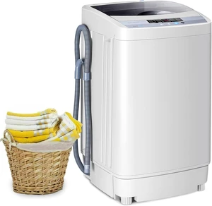 COSTWAY Portable Washing Machine, 12 Lbs Capacity Full-automatic Washer with 10 Wash Programs, LED Display, 8 Water Levels, Compact Laundry Washer and Dryer Combo for Home, Apartment, Dorm, RVs COSTWAY Portable Washing Machine, 12 Lbs Capacity Full-automatic Washer with 10 Wash Programs, LED Display, 8 Water Levels, Compact Laundry Washer and Dryer Combo for Home, Apartment, Dorm, RVs