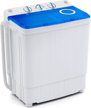 Giantex Portable Washing Machine, 17.6lbs Compact Washer Spinner Combo with Pump Drain, Twin Tub 11lbs Wash & 6.6lbs Spin, Lavadoras Portatiles for Apartment RV Dorm College (White & Blue) Giantex Portable Washing Machine, 17.6lbs Compact Washer Spinner Combo with Pump Drain, Twin Tub 11lbs Wash & 6.6lbs Spin, Lavadoras Portatiles for Apartment RV Dorm College (White & Blue)