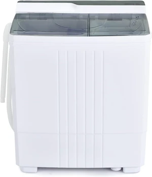 COSTWAY Portable Washing Machine, Twin Tub 21Lbs Capacity, Washer(14.4Lbs) and Spinner(6.6Lbs), Laundry Machine with Control Knobs, Built-in Drain Pump, Compact Washer for Apartment, RV, Grey COSTWAY Portable Washing Machine, Twin Tub 21Lbs Capacity, Washer(14.4Lbs) and Spinner(6.6Lbs), Laundry Machine with Control Knobs, Built-in Drain Pump, Compact Washer for Apartment, RV, Grey