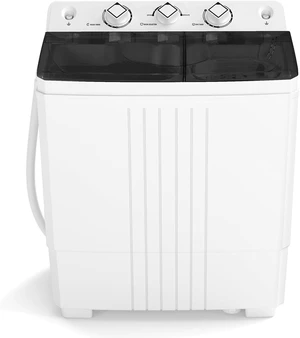 COSTWAY Portable Washing Machine, Twin Tub 20Lbs Capacity, Compact Laundry Washer(12Lbs) and Spinner(8Lbs), Durable Design for Apartment Dorm RV, Black+White COSTWAY Portable Washing Machine, Twin Tub 20Lbs Capacity, Compact Laundry Washer(12Lbs) and Spinner(8Lbs), Durable Design for Apartment Dorm RV, Black+White