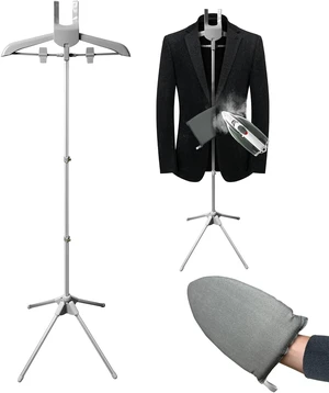 Garment Steamer Hanger with Ironing Glove, Portable Steamer Rack for Clothes, Garment Rack for Steaming Clothes Adjustable Handheld Hanging Ironing Clothes Stand Garment Steamer Hanger with Ironing Glove, Portable Steamer Rack for Clothes, Garment Rack for Steaming Clothes Adjustable Handheld Hanging Ironing Clothes Stand