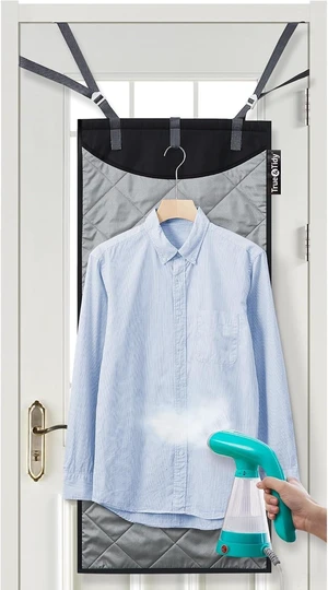 True & Tidy XL Over the Door Protective Clothes Steamer Pad, Ironing and Press Pad, Helps Protect Surfaces While Garment Steaming, with 3 Hanger Hooks True & Tidy XL Over the Door Protective Clothes Steamer Pad, Ironing and Press Pad, Helps Protect Surfaces While Garment Steaming, with 3 Hanger Hooks