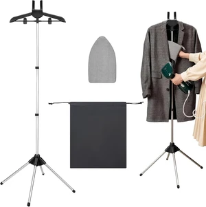 Steamer Stand for Clothes with Ironing Gloves & Carrying Bag Portable Adjustable Garment Steamer Stand Handheld Steamer Hanger Rack for Travel Home, Black Steamer Stand for Clothes with Ironing Gloves & Carrying Bag Portable Adjustable Garment Steamer Stand Handheld Steamer Hanger Rack for Travel Home, Black