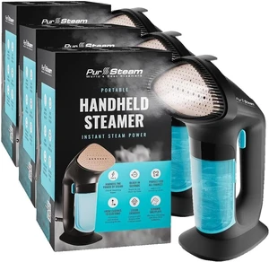 PurSteam SteamPulse Pro Handheld Steamer for Clothes, Portable Handheld Fabric and Garment Travel Steamer Iron Press Wrinkle Remover with Fabric Brush (Pack of 3) PurSteam SteamPulse Pro Handheld Steamer for Clothes, Portable Handheld Fabric and Garment Travel Steamer Iron Press Wrinkle Remover with Fabric Brush (Pack of 3)
