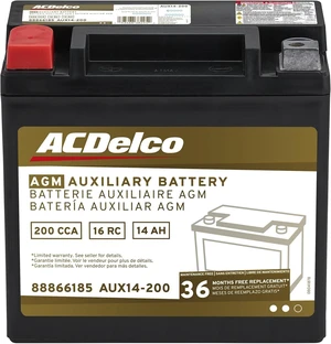 ACDelco Gold AUX14-200 (88866185) 36 Month Warranty Auxiliary AGM 200 CCA Battery ACDelco Gold AUX14-200 (88866185) 36 Month Warranty Auxiliary AGM 200 CCA Battery