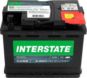 Interstate Batteries Car Battery 12V 60Ah 650CCA Group H5, 47 AGM Interstate Batteries Car Battery 12V 60Ah 650CCA Group H5, 47 AGM