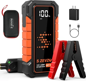 S ZEVZO A11 Jump Starter, Upgraded 5000A Car Battery Jumper Starter Portable (10.0L Gas & 7.0L Diesel Engines) with Booster 12V Lithium Jump Box with USB Charger, LCD Display, Flashlight, and Case S ZEVZO A11 Jump Starter, Upgraded 5000A Car Battery Jumper Starter Portable (10.0L Gas & 7.0L Diesel Engines) with Booster 12V Lithium Jump Box with USB Charger, LCD Display, Flashlight, and Case