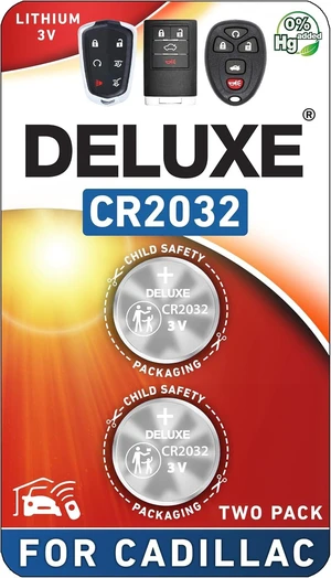 Key Fob Replacement Batteries for Cadillac, Pack of 2 Key Fob Replacement Batteries for Cadillac, Pack of 2