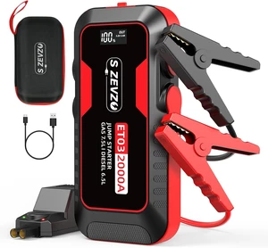 S ZEVZO ET03 2000A Car Jump Starter for 7.5L Gas and 6.5L Diesel Engines S ZEVZO ET03 2000A Car Jump Starter for 7.5L Gas and 6.5L Diesel Engines