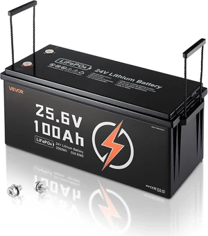 VEVOR 24V 100Ah LiFePO4 Lithium Battery, Built-in Smart BMS, 4000+ Cycles VEVOR 24V 100Ah LiFePO4 Lithium Battery, Built-in Smart BMS, 4000+ Cycles