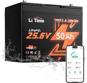LiTime 24V 50Ah Bluetooth Lithium Trolling Motor Battery for Marine LiTime 24V 50Ah Bluetooth Lithium Trolling Motor Battery for Marine