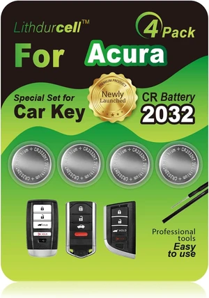 Key Fob Battery Replacement for Acura ILX RL RLX TL TLX ADX MDX RDX ZDX NSX Integra (4-Pack), DIY with Pry Tools, CR2032 Key Fob Battery Replacement for Acura ILX RL RLX TL TLX ADX MDX RDX ZDX NSX Integra (4-Pack), DIY with Pry Tools, CR2032