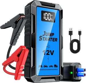 8000A Car Battery Jump Starter Box with Jumper Cables, 12V Car Jump Starter Portable (All Gas,up to 10.0L Diesel) Portable Lithium Jump Box Rechargeable, Reverse Polarity Protection 8000A Car Battery Jump Starter Box with Jumper Cables, 12V Car Jump Starter Portable (All Gas,up to 10.0L Diesel) Portable Lithium Jump Box Rechargeable, Reverse Polarity Protection