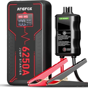 6250A Car Battery Jump Starter, 12V Portable Jump Box for 10L Gas/6.5L Diesel Engines, Battery Booster Pack with Smart LCD Jumper Cables, 0V Force Start, 48-Month Standby, 18W USB-C Power Bank 6250A Car Battery Jump Starter, 12V Portable Jump Box for 10L Gas/6.5L Diesel Engines, Battery Booster Pack with Smart LCD Jumper Cables, 0V Force Start, 48-Month Standby, 18W USB-C Power Bank