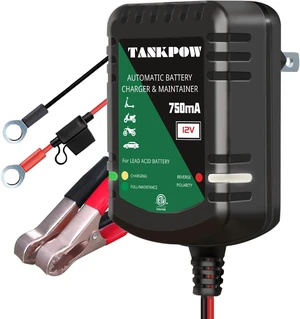 12V 0.75A Smart Battery Charger,Automatic Battery Charger&Battery Maintainer for Car,Motorcycle,ATVs and More, Double LED Indicate Charging with Fuse Ring Terminal 12V 0.75A Smart Battery Charger,Automatic Battery Charger&Battery Maintainer for Car,Motorcycle,ATVs and More, Double LED Indicate Charging with Fuse Ring Terminal