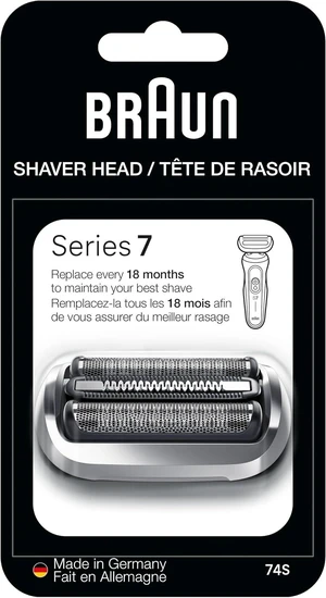 Braun Series 7 Electric Shaver Replacement Head, Easily Attach Your Shaver Head for a Shave as efficient as Day one, Compatible with New Generation Series 7 Shavers, 74S, Silver Braun Series 7 Electric Shaver Replacement Head, Easily Attach Your Shaver Head for a Shave as efficient as Day one, Compatible with New Generation Series 7 Shavers, 74S, Silver