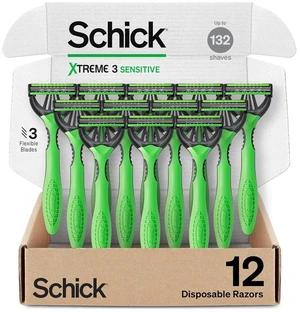Schick Xtreme 3 Sensitive 3-Blade Disposable Razors for Men, 12 ct Schick Xtreme 3 Sensitive 3-Blade Disposable Razors for Men, 12 ct
