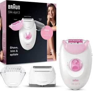 Braun Silk-épil 3 3-270, Epilator for Women for Long-Lasting Hair Removal, 20 Tweezer System, Smartlight Technology, Massage Rollers, Shaver and Trimmer Head Included Braun Silk-épil 3 3-270, Epilator for Women for Long-Lasting Hair Removal, 20 Tweezer System, Smartlight Technology, Massage Rollers, Shaver and Trimmer Head Included