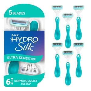 Schick Hydro Silk Sensitive 5-Blade Disposable Razors for Women, 6 ct Schick Hydro Silk Sensitive 5-Blade Disposable Razors for Women, 6 ct