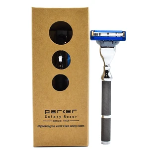 Parker 42M Mach3 Compatible Razor, Graphite All-Metal Brass Frame Parker 42M Mach3 Compatible Razor, Graphite All-Metal Brass Frame