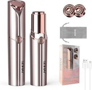 Facial Hair Removal for Women, Electric Painless Rechargeable Facial Hair Remover for Face, Lip, Chin with 2 Replacement Heads Facial Hair Removal for Women, Electric Painless Rechargeable Facial Hair Remover for Face, Lip, Chin with 2 Replacement Heads