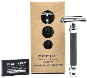 Parker 76R Gunmetal Butterfly Double Edge Safety Razor, Long Knurled Handle Parker 76R Gunmetal Butterfly Double Edge Safety Razor, Long Knurled Handle