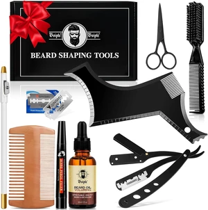 Beard Shaper for Men Beard Shaping Tools - Beard Straightener, Beard Template Guide, Professional Straight Edge Razor, Edge Blade, Barber Pencil, Beard Comb, Scissor, Gifts for Men Boyfriend Husband Beard Shaper for Men Beard Shaping Tools - Beard Straightener, Beard Template Guide, Professional Straight Edge Razor, Edge Blade, Barber Pencil, Beard Comb, Scissor, Gifts for Men Boyfriend Husband