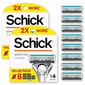 Schick Quattro Titanium Razor Refills,| Schick Razor Blades Refills,Razor-Blades for Men,Shaving Blades for Men,Quattro-Razor Refill,4 Blade-Razor Heads,(Pack of 16) Schick Quattro Titanium Razor Refills,| Schick Razor Blades Refills,Razor-Blades for Men,Shaving Blades for Men,Quattro-Razor Refill,4 Blade-Razor Heads,(Pack of 16)