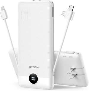 VEGER Portable Charger for iPhone, Power Bank Built in Cables and Wall Plug VEGER Portable Charger for iPhone, Power Bank Built in Cables and Wall Plug