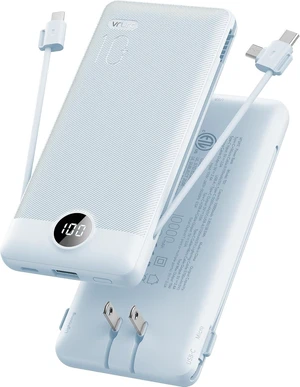VRURC Portable Charger, Power Bank Built-in Cables and AC Wall Plug VRURC Portable Charger, Power Bank Built-in Cables and AC Wall Plug