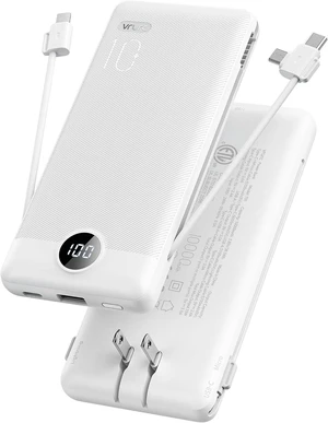VRURC Portable Charger, Power Bank Built-in Cables and AC Wall Plug VRURC Portable Charger, Power Bank Built-in Cables and AC Wall Plug