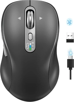 Wireless Bluetooth Mouse,Multi Device Ergo Computer Mouses,Metal 4-Way Super Scrolling,± 3200 DPI,10 Buttons,Plug&Play,Quiet,Rechargeable,USB Cordless Mice for Laptop,Tablet,Mac,iPad,PC,Phone All Grey Wireless Bluetooth Mouse,Multi Device Ergo Computer Mouses,Metal 4-Way Super Scrolling,± 3200 DPI,10 Buttons,Plug&Play,Quiet,Rechargeable,USB Cordless Mice for Laptop,Tablet,Mac,iPad,PC,Phone All Grey