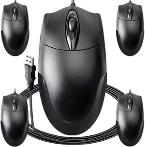 5-Pack Wired USB Mouse, 1200 DPI Ergonomic 3-Button, 5FT Cable 5-Pack Wired USB Mouse, 1200 DPI Ergonomic 3-Button, 5FT Cable