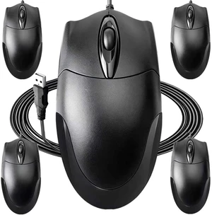 5 Pack Wired USB Computer Mouse, Ergonomic, 1200 DPI Optical 5 Pack Wired USB Computer Mouse, Ergonomic, 1200 DPI Optical