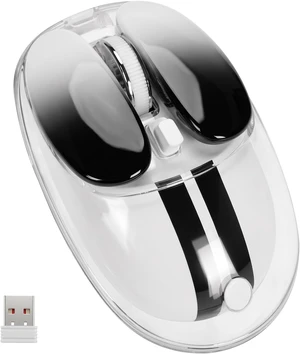 Transparent Wireless Mouse with RGB, Tri-Mode 2.4GHz/USB-C/Bluetooth Computer Mouse with 6400 DPI, Rechargeable, Cute Rabbit Mice for Laptop, PC, Mac, iPad, iPhone - White Transparent Wireless Mouse with RGB, Tri-Mode 2.4GHz/USB-C/Bluetooth Computer Mouse with 6400 DPI, Rechargeable, Cute Rabbit Mice for Laptop, PC, Mac, iPad, iPhone - White