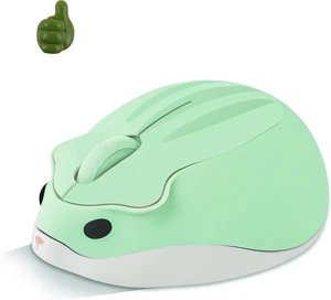 elec Space Cute Animal Hamster Shape Wireless Mouse - Silent, 3-Button Design for Laptop & PC; Includes Random Color Cable Clip - Perfect Computer Mouse-Green elec Space Cute Animal Hamster Shape Wireless Mouse - Silent, 3-Button Design for Laptop & PC; Includes Random Color Cable Clip - Perfect Computer Mouse-Green